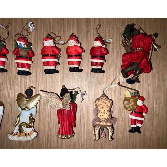 Vintage Midwest Black African Santa Angels Ballerina Ornaments Lot of 11 - Picture 11 of 11